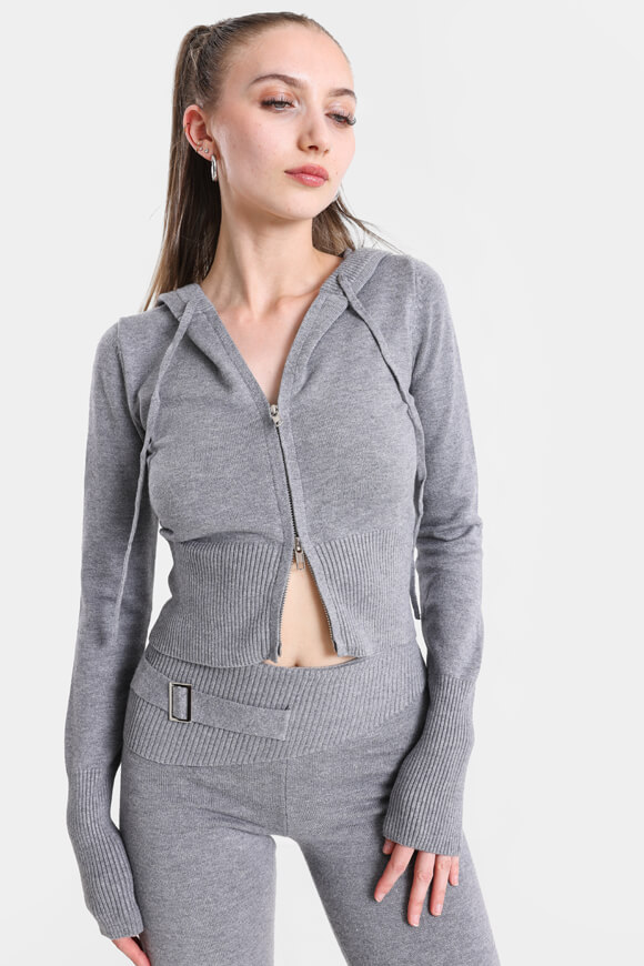 Missue Crop Strickjacke | Grau | Damen  | XS von Missue