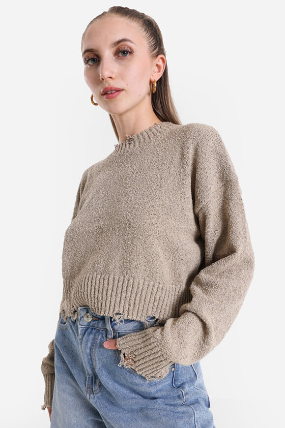 Missue Crop Strickpullover | Beige | Damen  | L von Missue