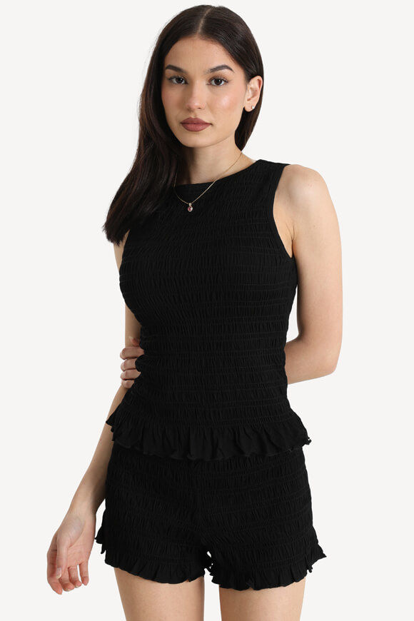 Missue Gesmoktes Top | Schwarz | Damen | M Missue Gesmoktes Top | Schwarz | Damen | M von Missue