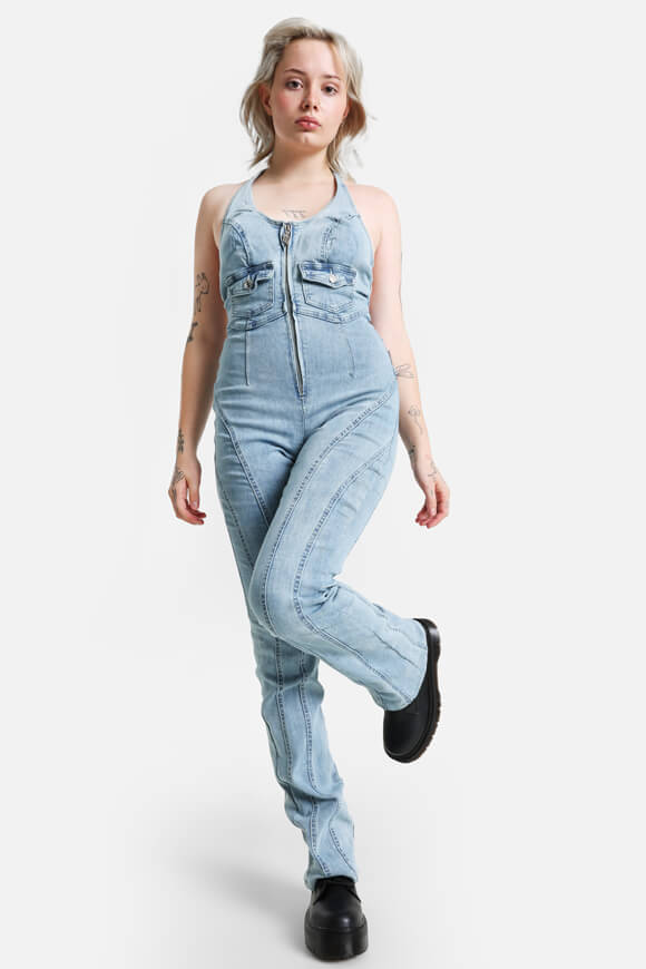 Missue Langer Jeans Overall | Blue | Damen  | S von Missue