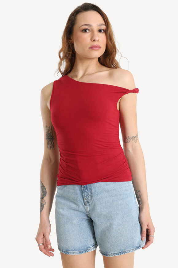 Missue One Shoulder Crop Top | Rot | Damen  | L von Missue