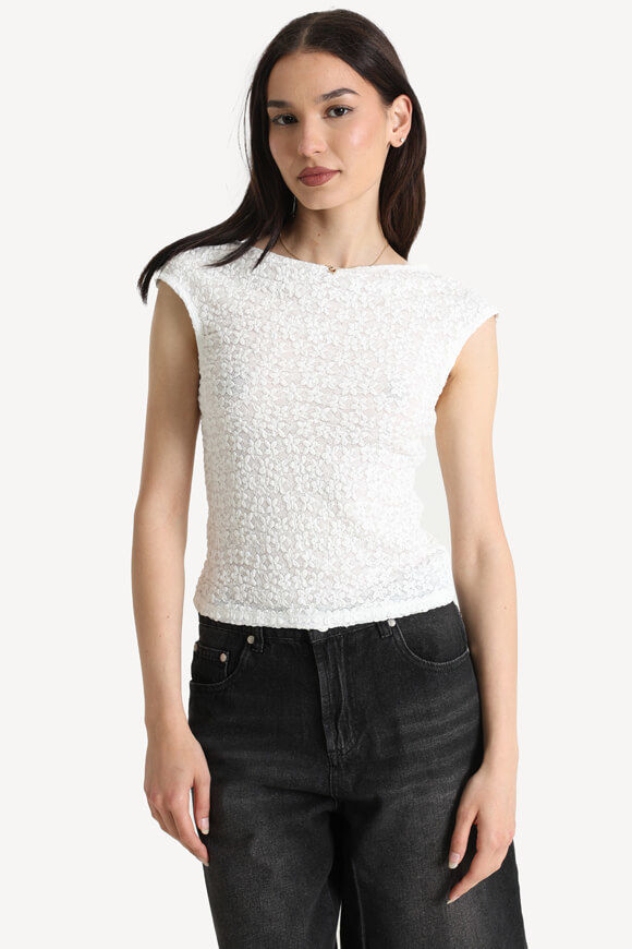 Missue Strukturiertes T-Shirt | Offwhite | Damen | L Missue Strukturiertes T-Shirt | Offwhite | Damen | L von Missue