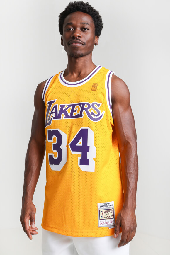 Mitchell & Ness Mesh Tanktop - LA Lakers | Orange + Purple | Herren  | L von Mitchell & Ness