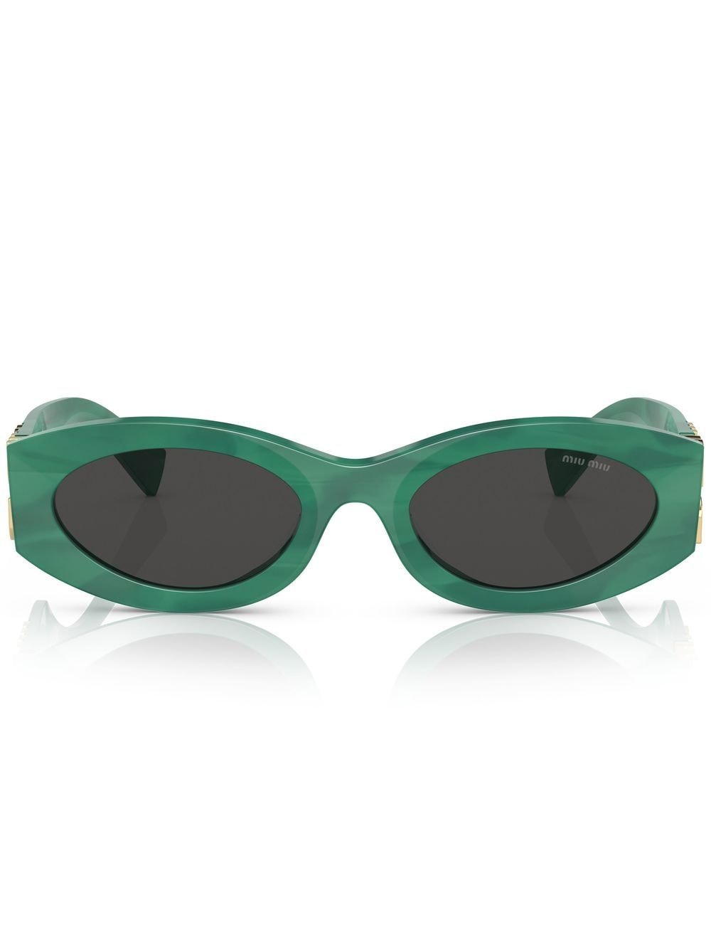 Miu Miu Eyewear Glimpse oval-frame sunglasses - Green von Miu Miu Eyewear
