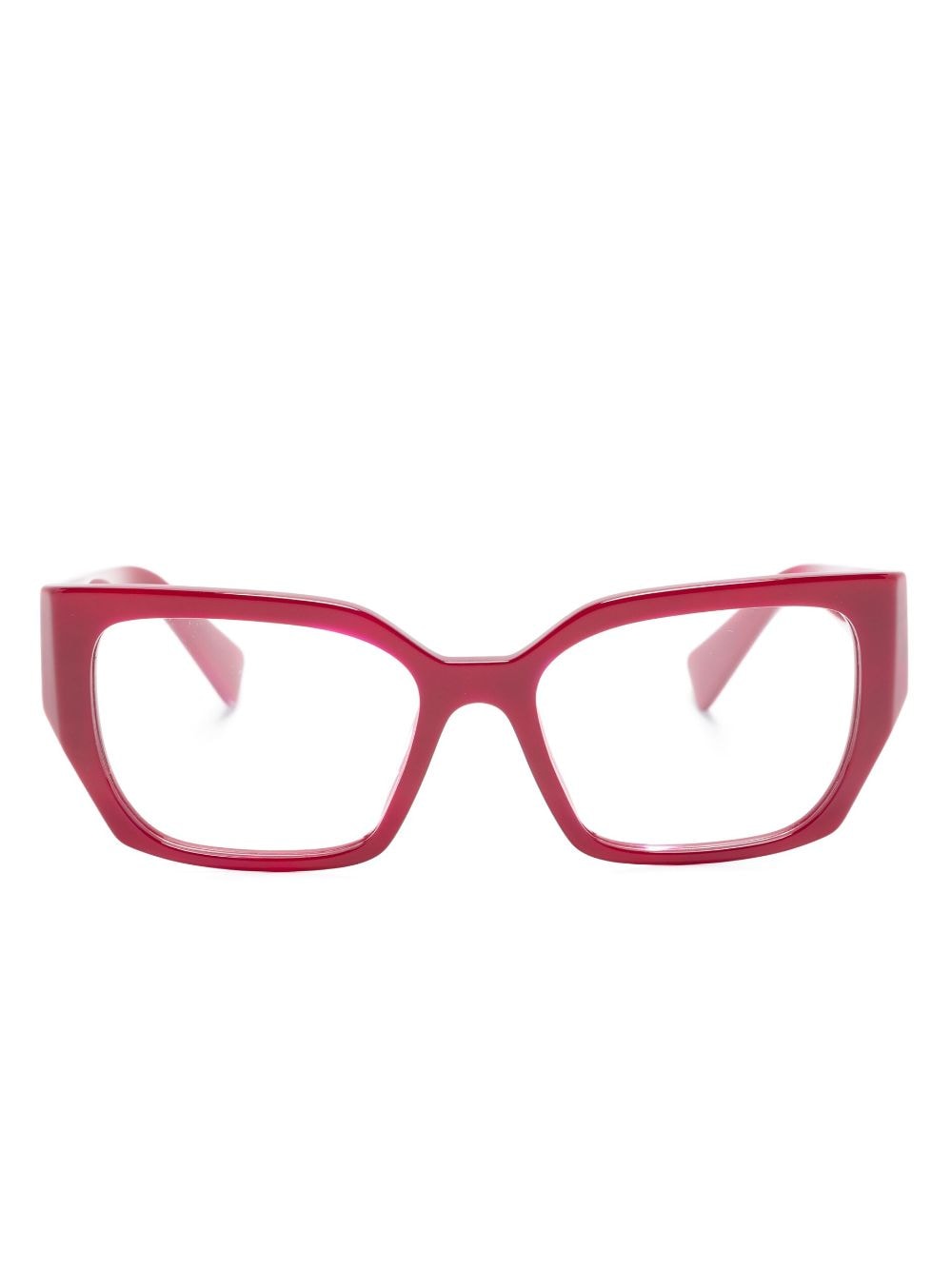 Miu Miu Eyewear logo-embossed square-frame sunglasses - Red von Miu Miu Eyewear