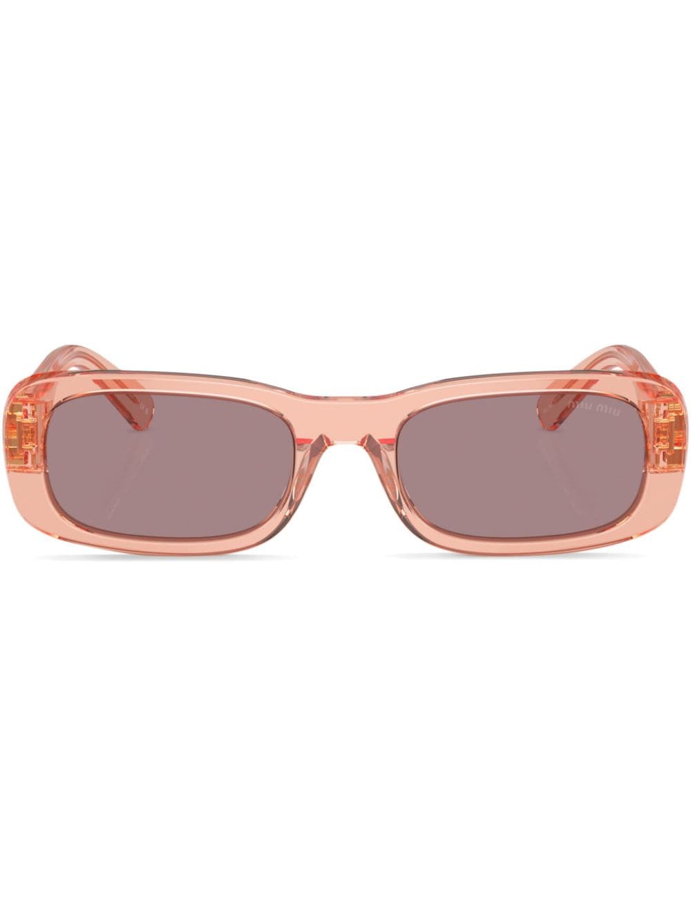 Miu Miu Eyewear logo-lettering rectangle-frame sunglasses - Pink von Miu Miu Eyewear