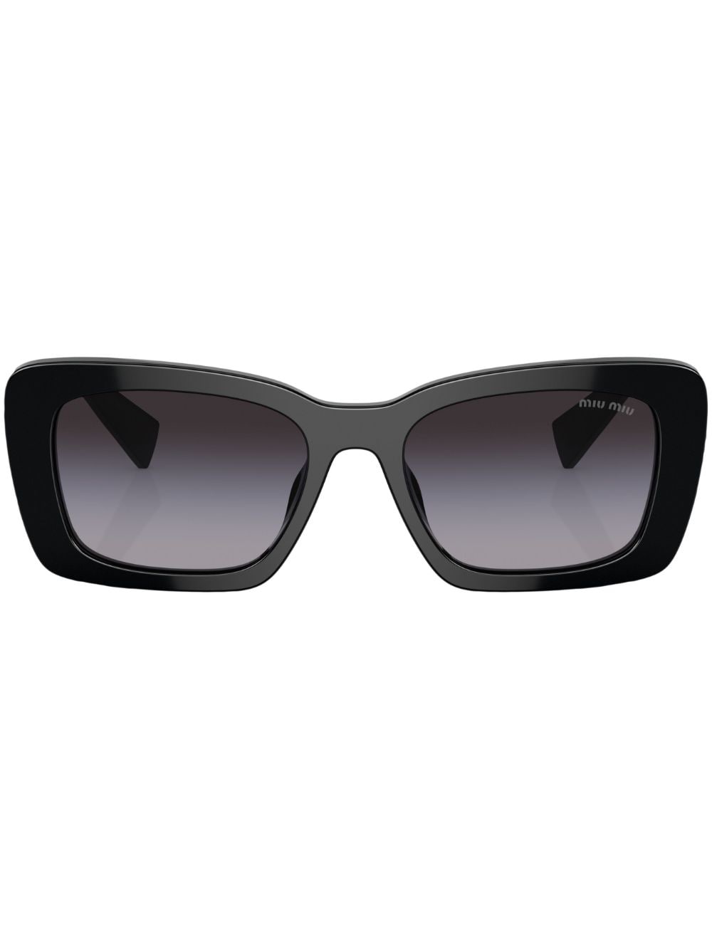 Miu Miu Eyewear logo-plaque square-frame sunglasses - Black von Miu Miu Eyewear