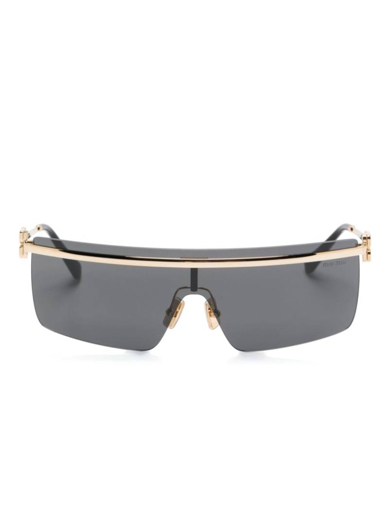 Miu Miu Eyewear mask-frame sunglasses - Gold von Miu Miu Eyewear