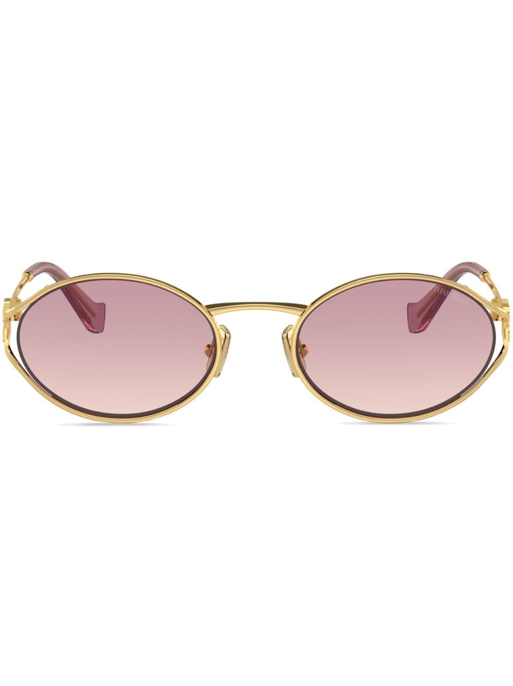 Miu Miu Eyewear oval-frame gradient-lenses sunglasses - Gold von Miu Miu Eyewear