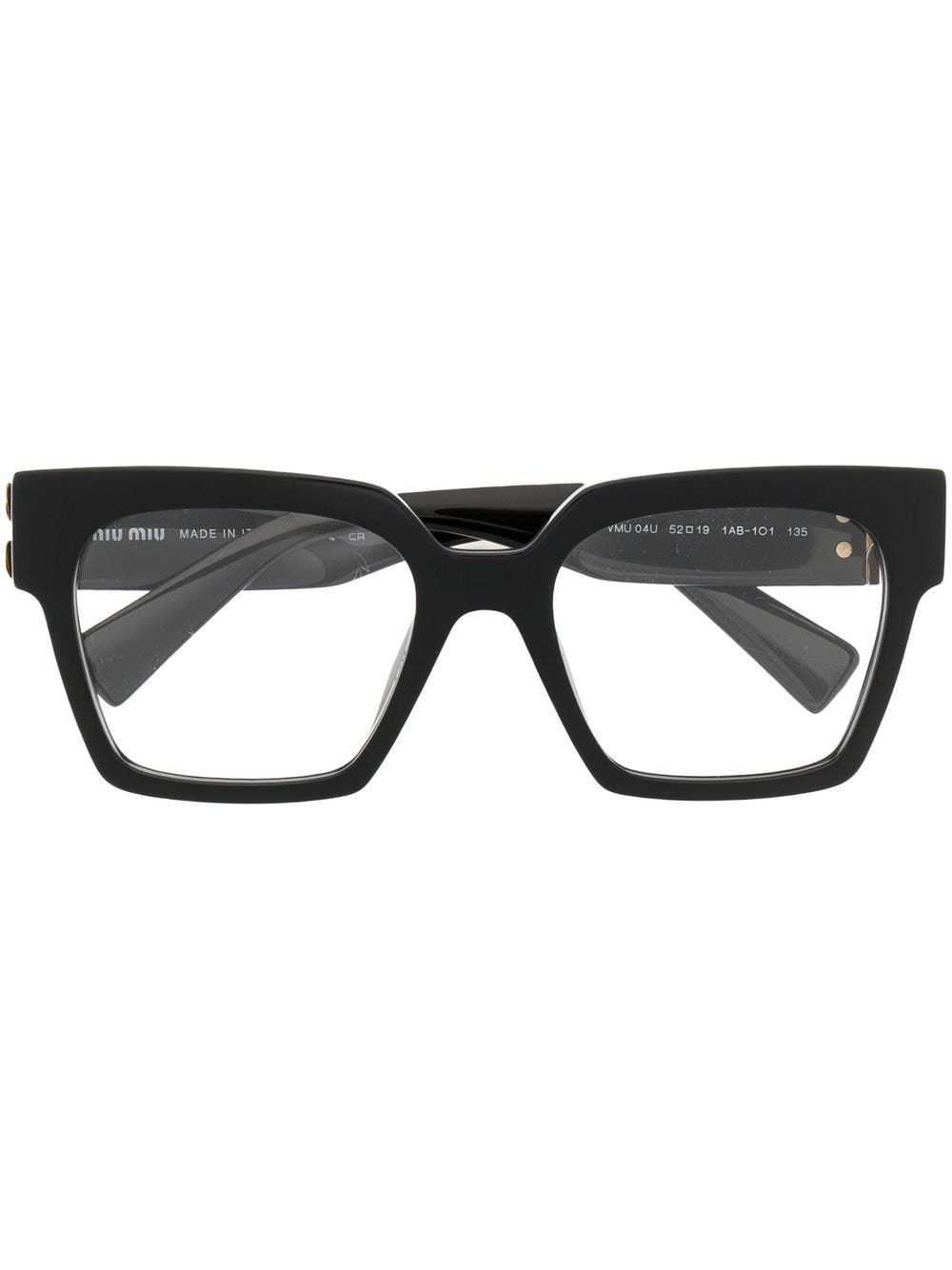 Miu Miu Eyewear square frame glasses - Black von Miu Miu Eyewear