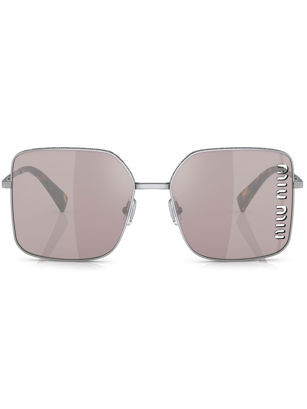 Miu Miu Eyewear square laser-cut lens sunglasses - Silver von Miu Miu Eyewear