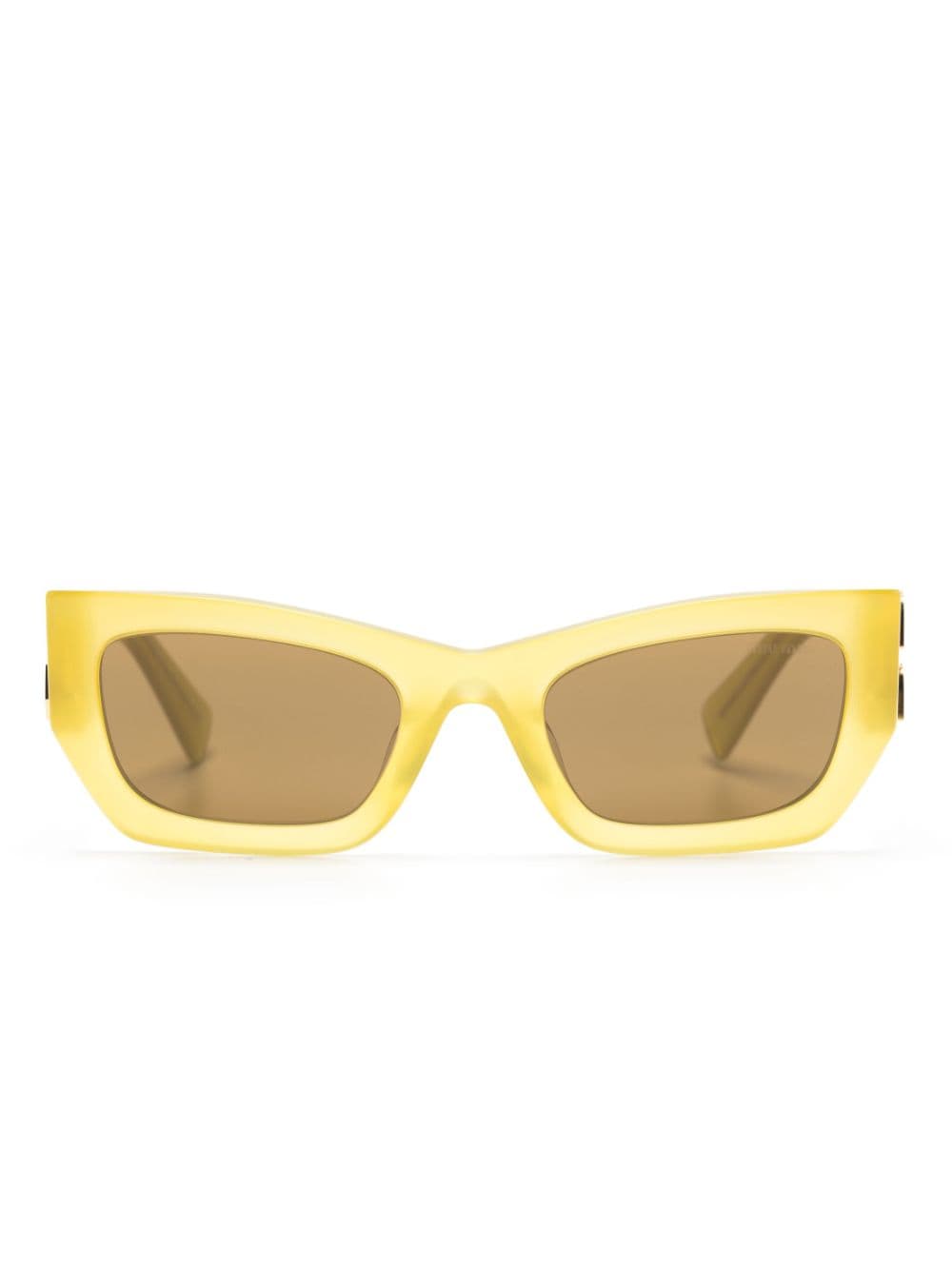 Miu Miu Eyewear tinted rectangle-frame sunglasses - Yellow von Miu Miu Eyewear