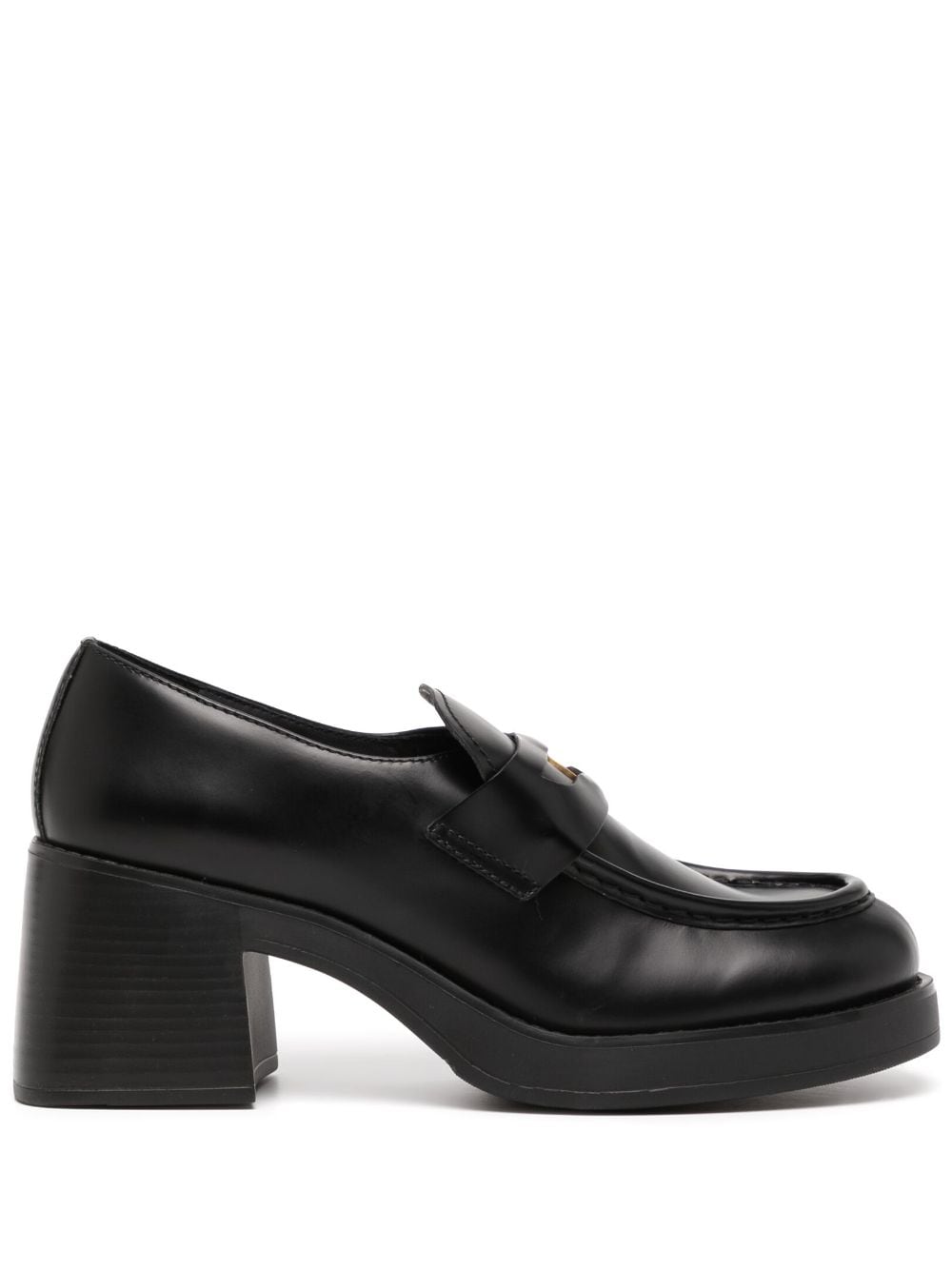 Miu Miu 70mm leather penny loafers - Black von Miu Miu