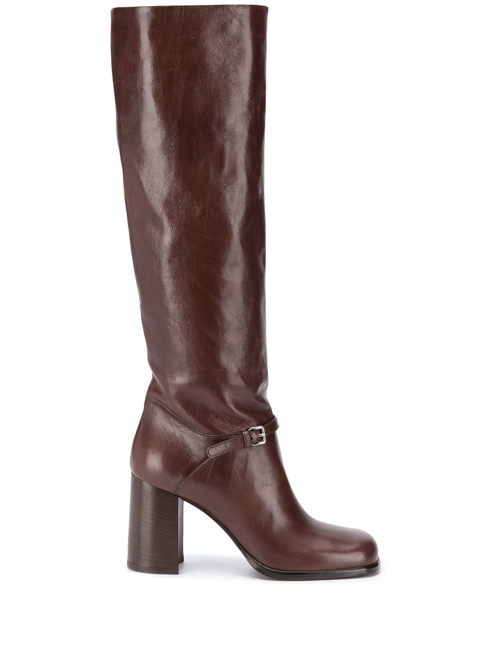 Miu Miu 95mm square-toe boots - Brown von Miu Miu