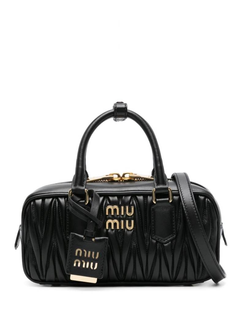 Miu Miu Arcadie matelassé leather tote bag - Black von Miu Miu