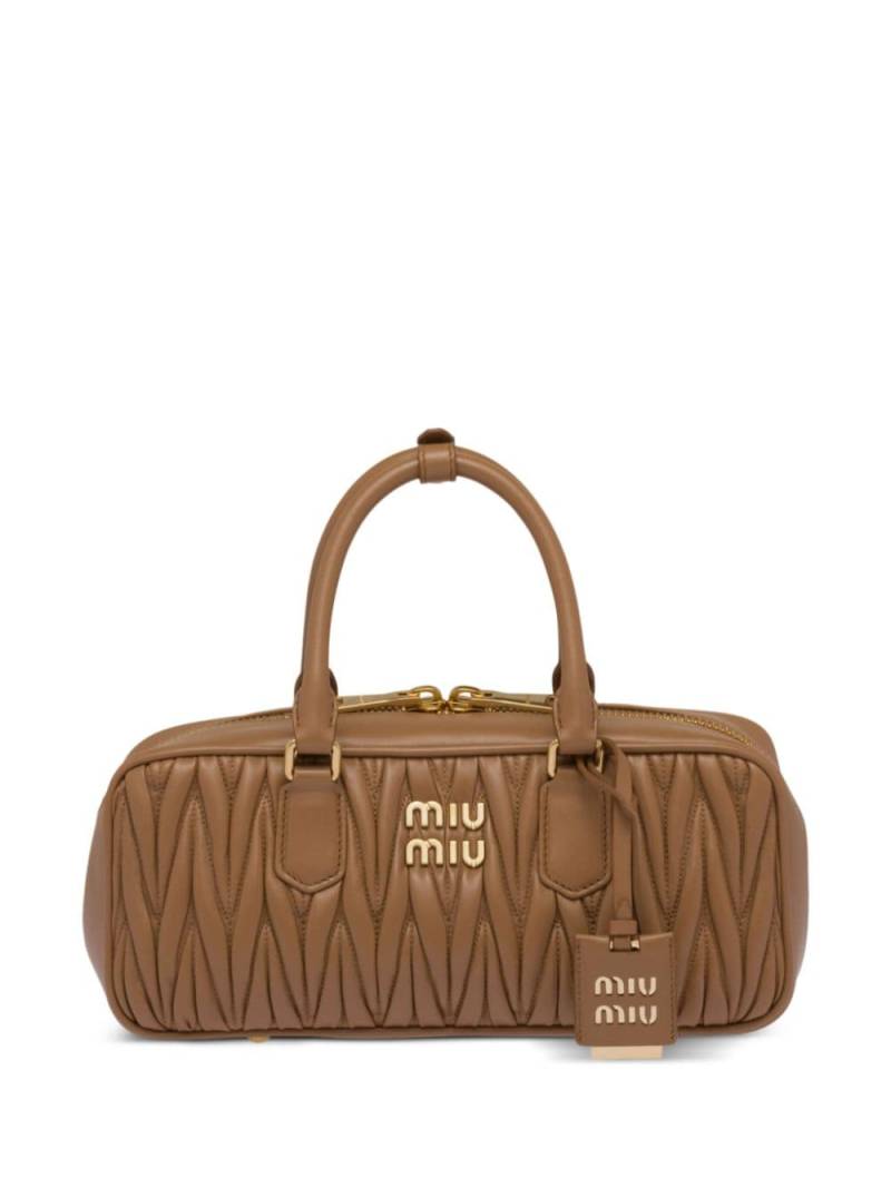 Miu Miu Arcadie nappa leather tote bag - Brown von Miu Miu