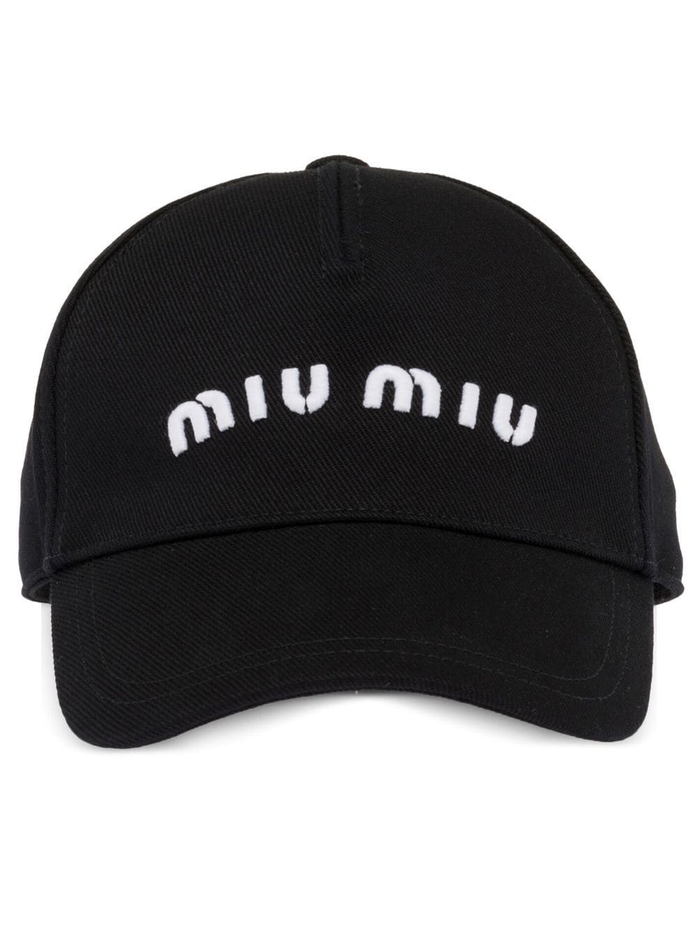 Miu Miu Drill logo-embroidered cap - Black von Miu Miu