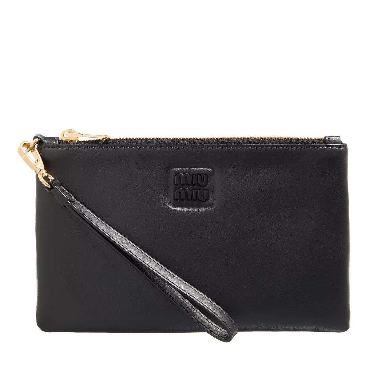 Miu Miu Handtasche - Clutch With Embossed Logo - Gr. unisize - in Schwarz - für Damen von Miu Miu