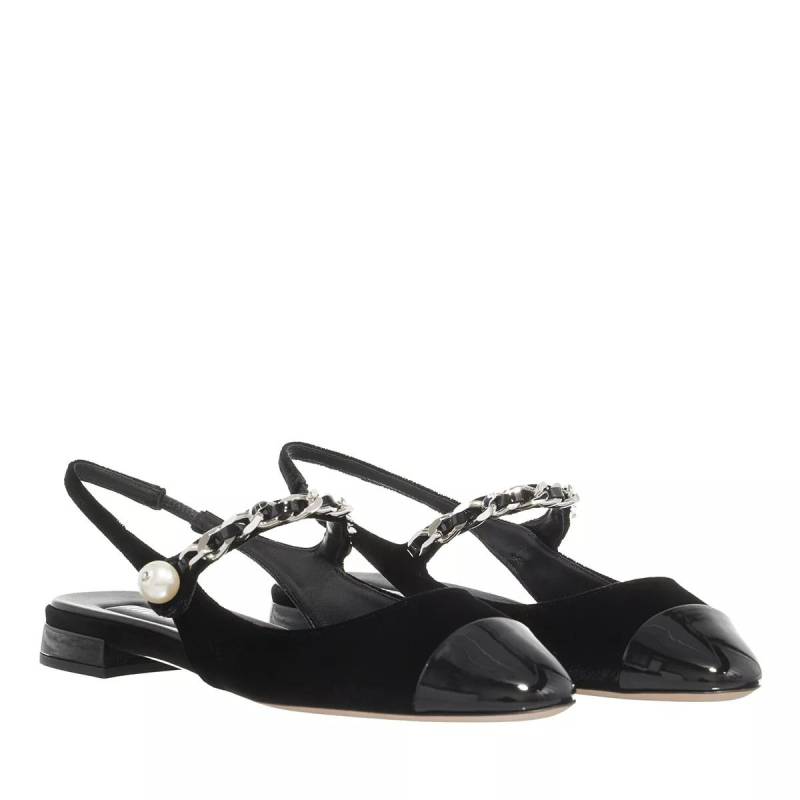 Miu Miu Loafer - Velvet And Patent Leather Slingback Ballerinas - Gr. 36 (EU) - in Schwarz - für Damen von Miu Miu