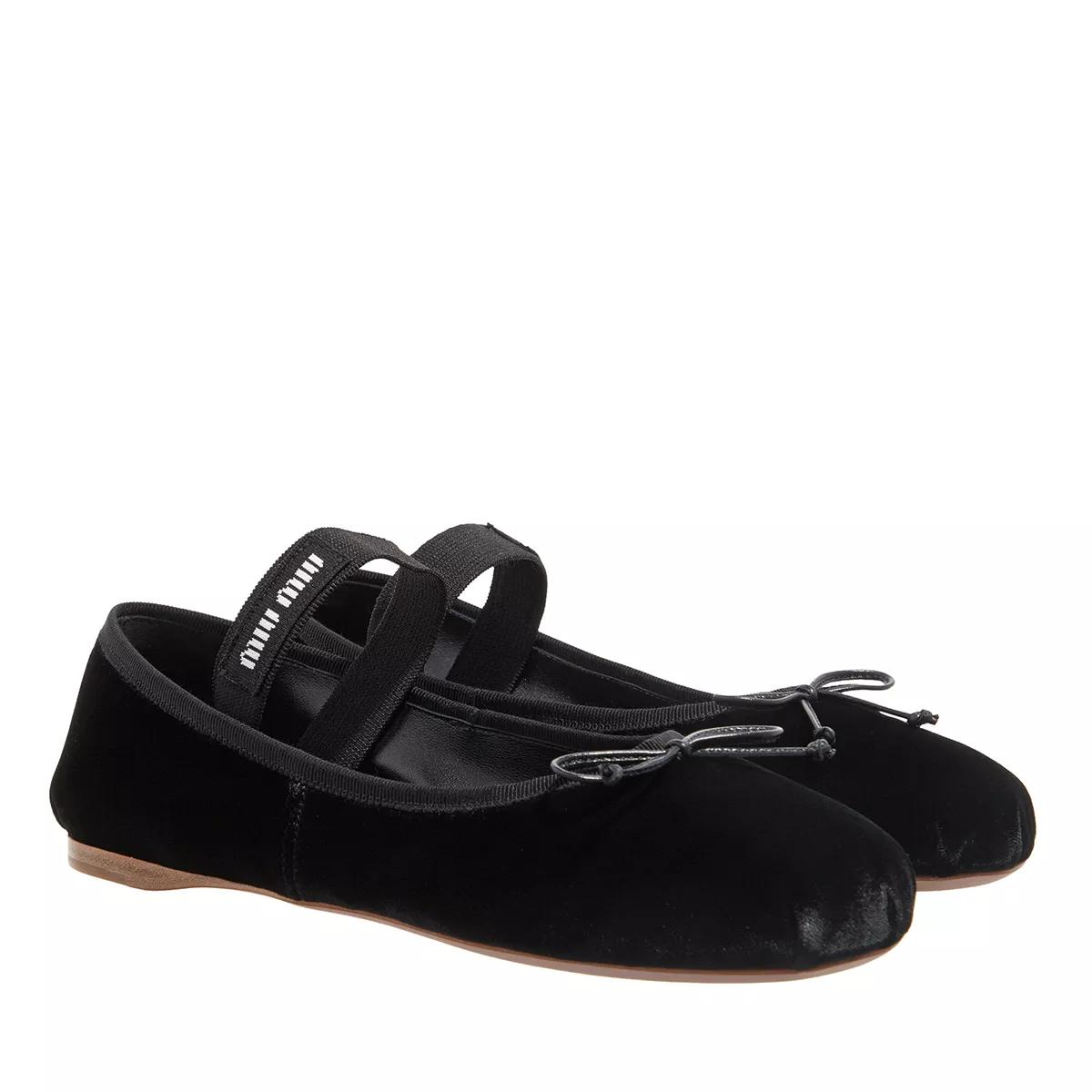 Miu Miu Loafers & Ballerinas - Woman Velvet Ballerinas - Gr. 38 (EU) - in Schwarz - für Damen von Miu Miu