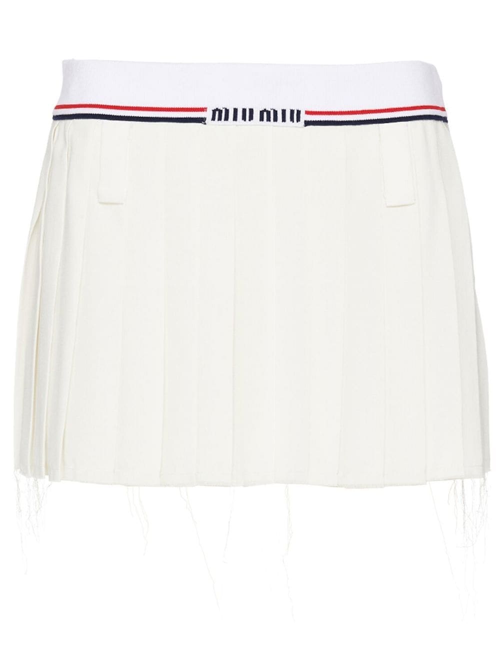 Miu Miu Sablé pleated mini skirt - White von Miu Miu