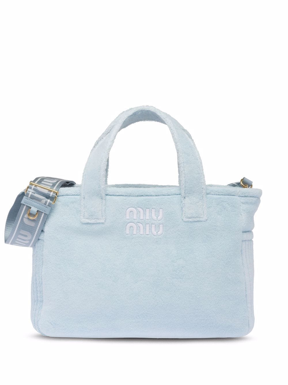 Miu Miu Terry cloth tote bag - Blue von Miu Miu