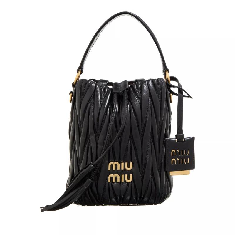 Miu Miu Umhängetasche - Bucket Bag Made Of Matelless Nappa Leather - Gr. unisize - in Schwarz - für Damen von Miu Miu