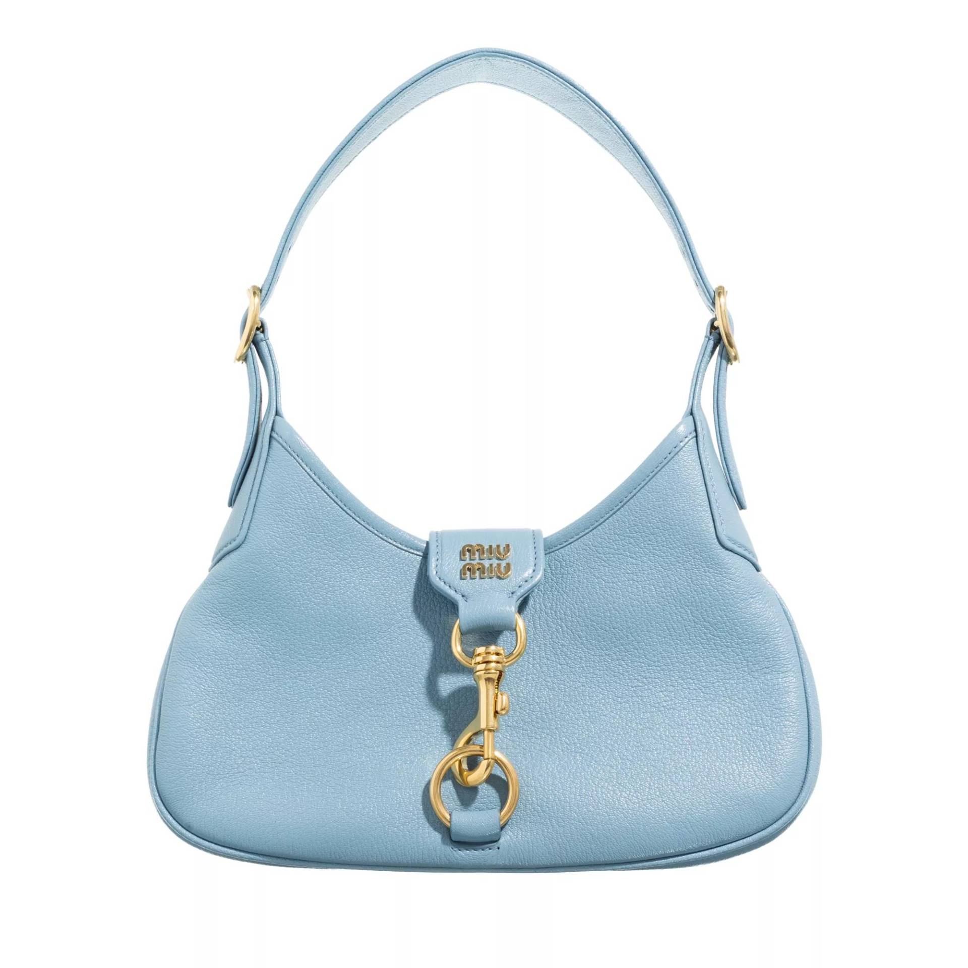 Miu Miu Umhängetasche - Leather Hobo Bag - Gr. unisize - in Blau - für Damen von Miu Miu