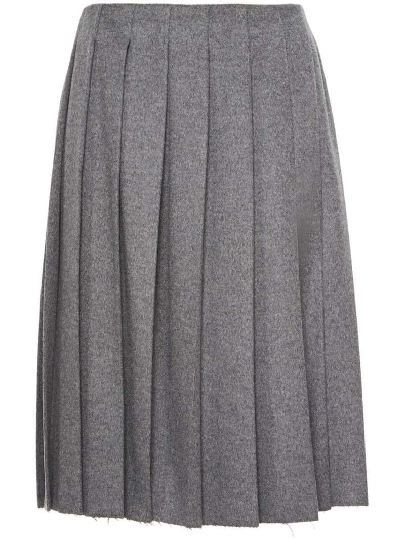 Miu Miu Velour pleated midi skirt - Grey von Miu Miu