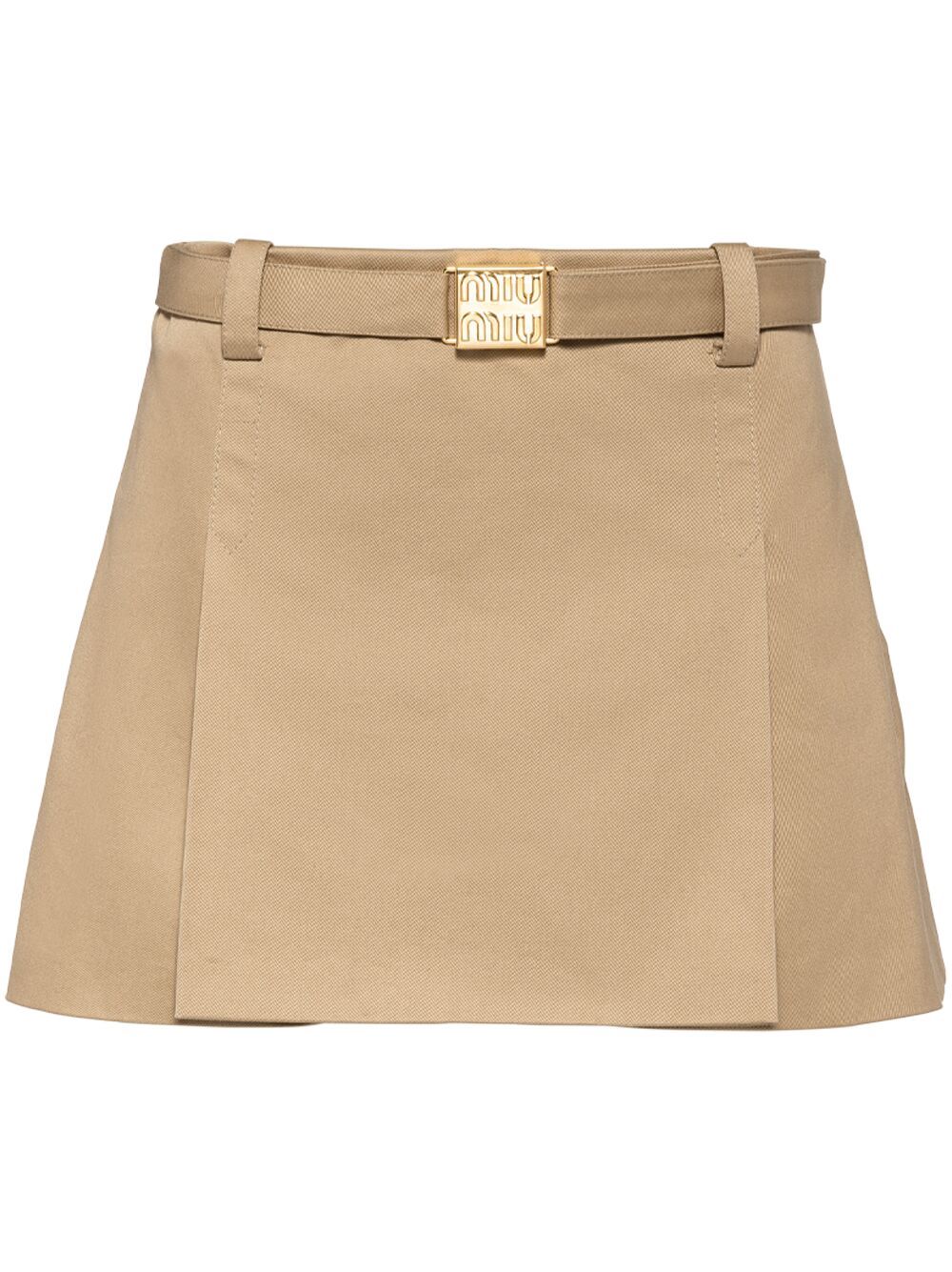 Miu Miu belted chino miniskirt - Neutrals von Miu Miu