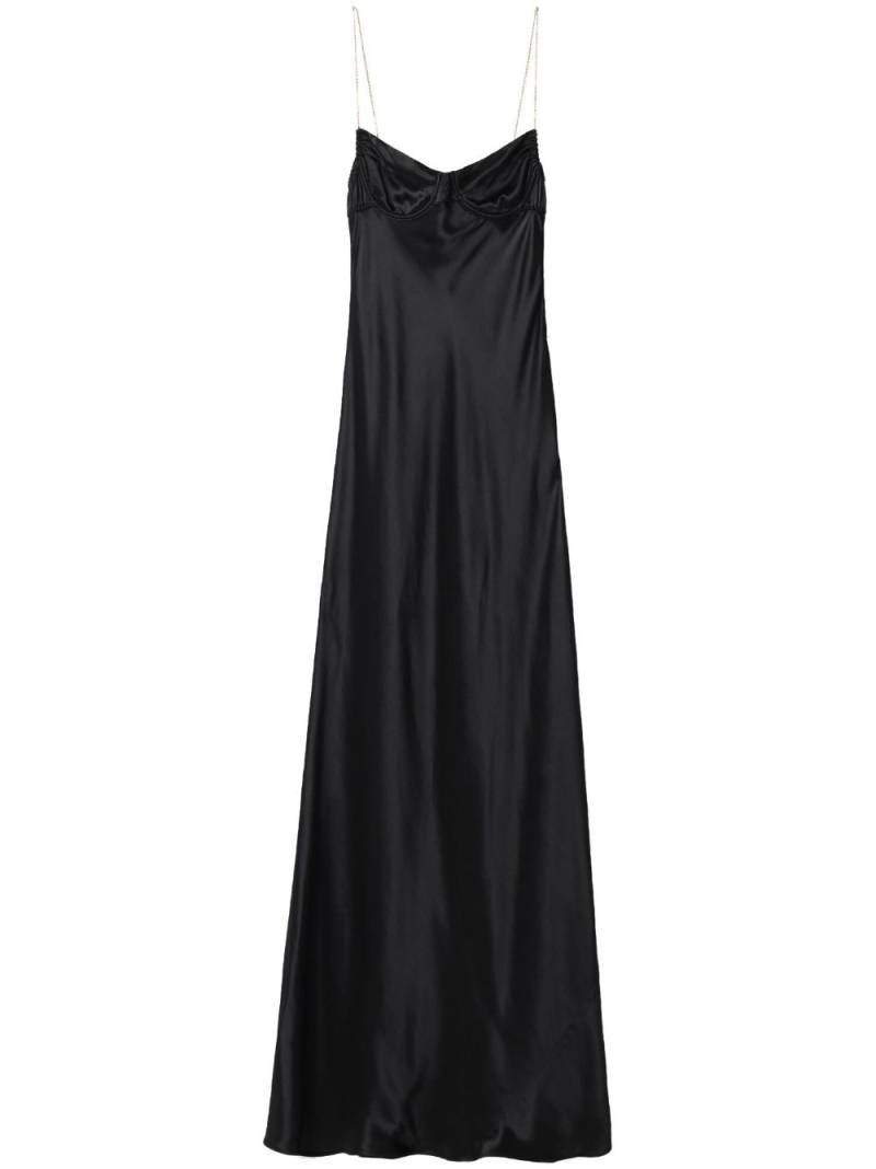 Miu Miu chain-straps silk dress - Black von Miu Miu