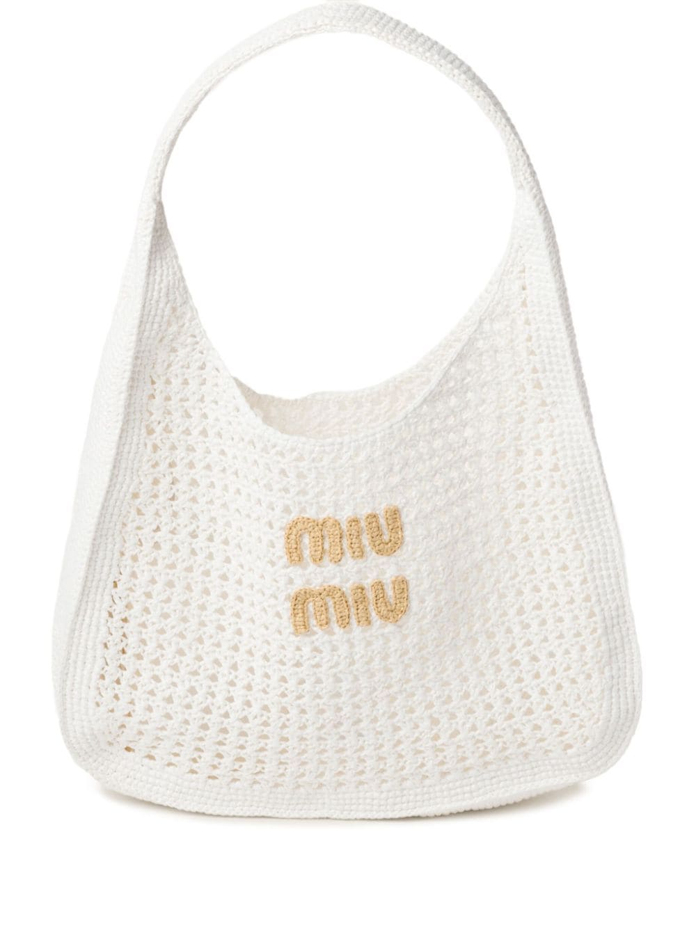 Miu Miu crochet-knit handbag - White von Miu Miu