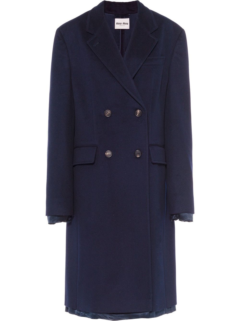 Miu Miu double-breasted wool coat - Blue von Miu Miu