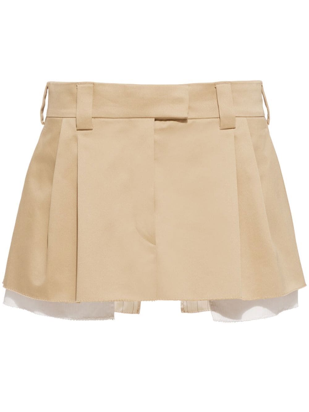 Miu Miu embroidered-logo chino miniskirt - Neutrals von Miu Miu