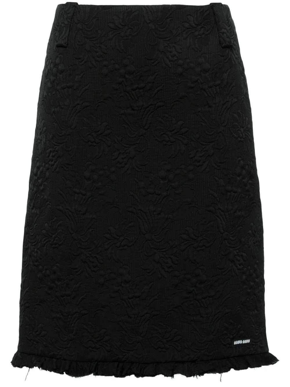 Miu Miu floral-matelassé pencil skirt - Black von Miu Miu