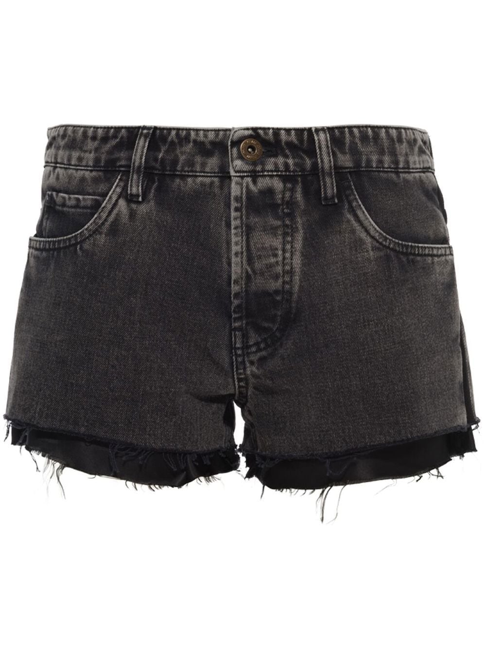 Miu Miu freyd-edge denim shorts - Black von Miu Miu