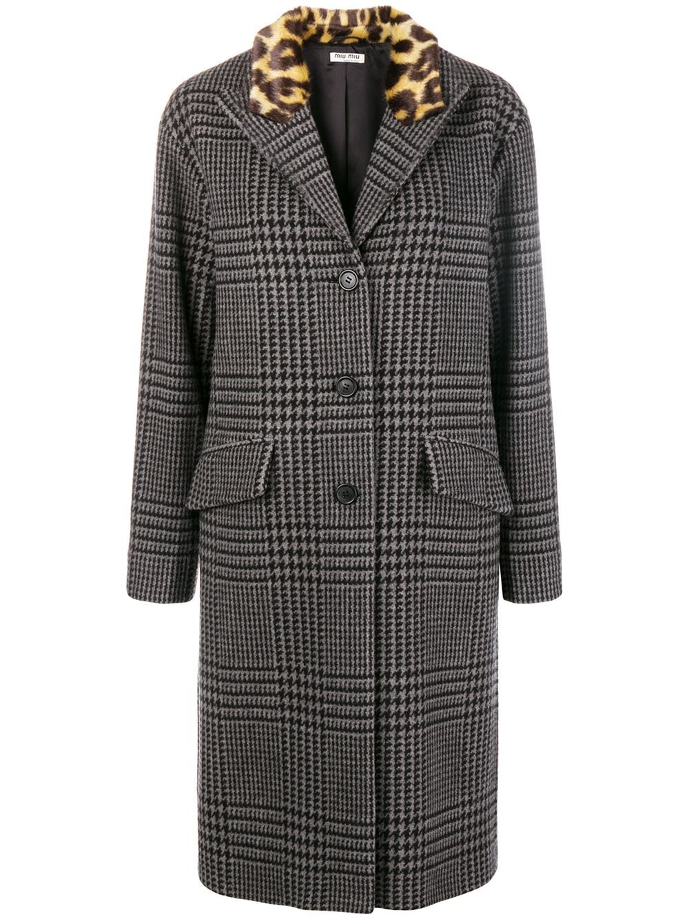 Miu Miu houndstooth coat - Grey von Miu Miu