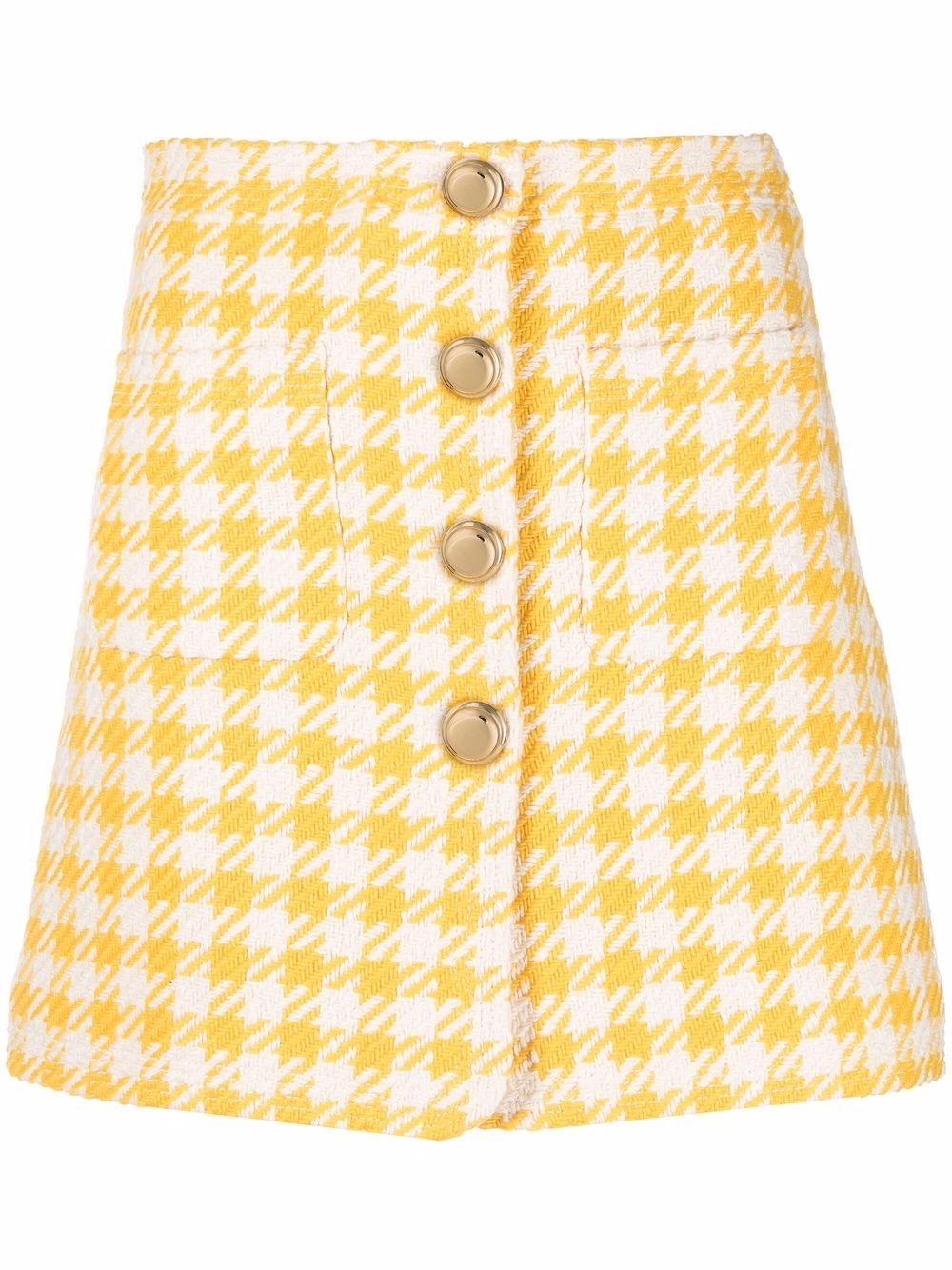 Miu Miu houndstooth pattern mini skirt - Yellow von Miu Miu