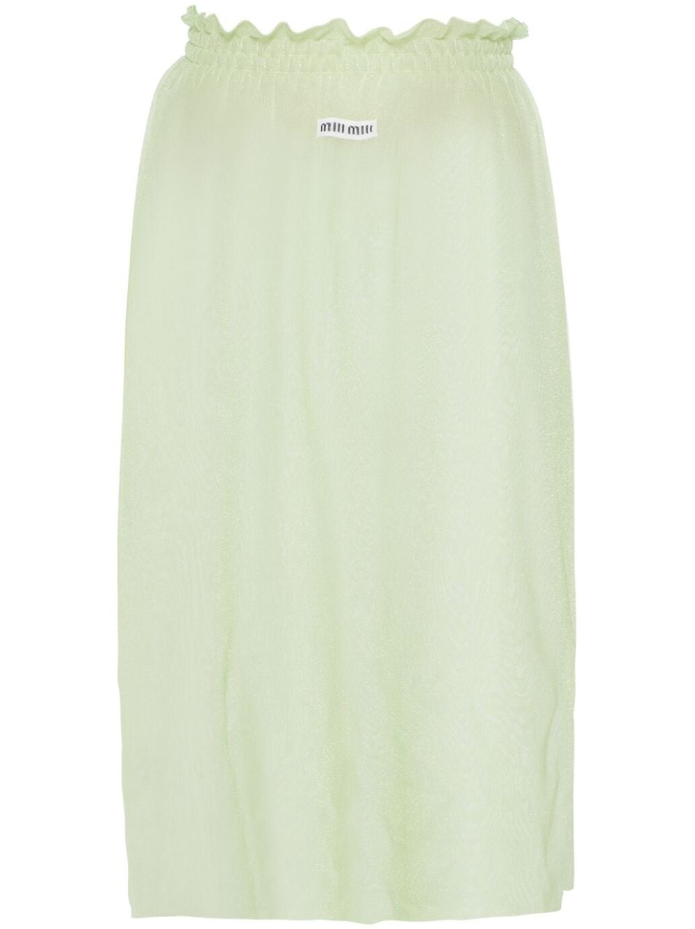 Miu Miu intarsia-logo semi-sheer skirt - Green von Miu Miu