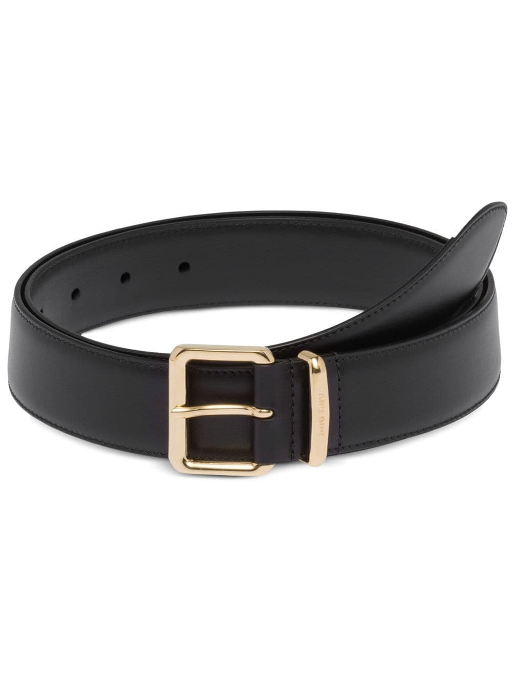 Miu Miu laser-engraved logo belt - Black von Miu Miu