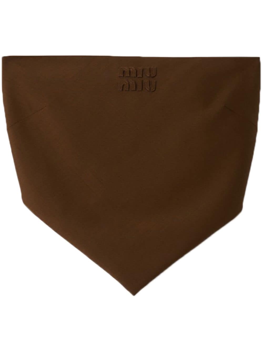 Miu Miu logo-appliqué handkerchief top - Brown von Miu Miu