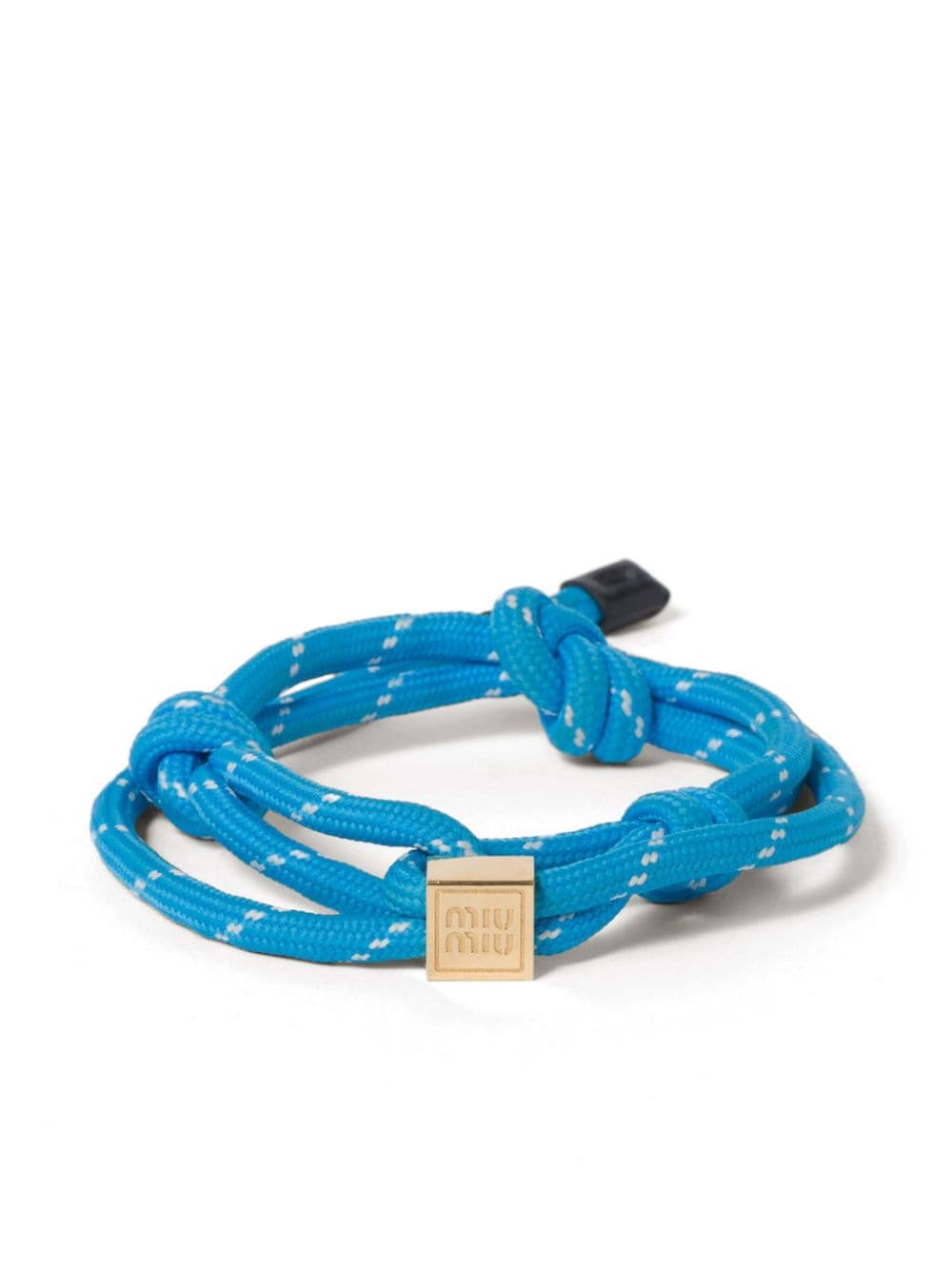 Miu Miu logo-charm rope bracelet - Blue von Miu Miu