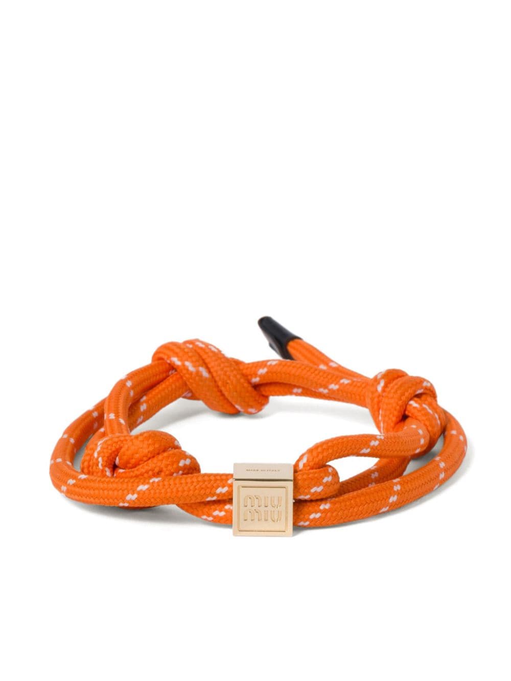 Miu Miu logo-charm rope bracelet - Orange von Miu Miu