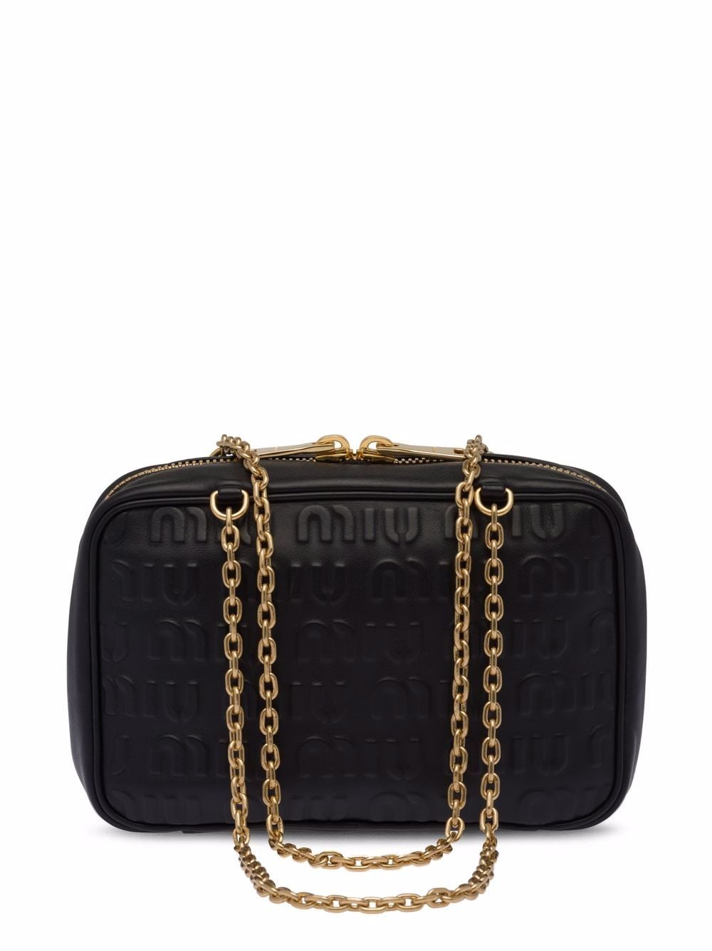 Miu Miu logo-embossed leather shoulder bag - Black von Miu Miu