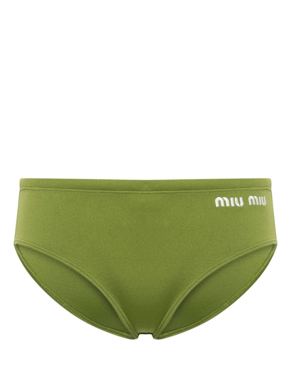 Miu Miu logo-embroidered bikini bottoms - Green von Miu Miu