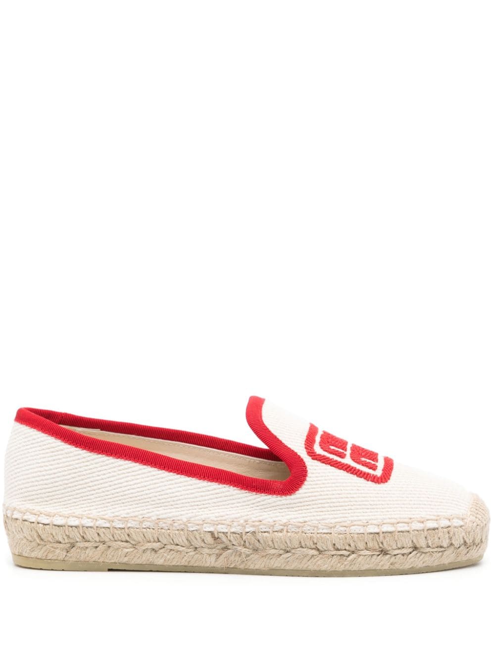 Miu Miu logo-embroidered espadrilles - Neutrals von Miu Miu