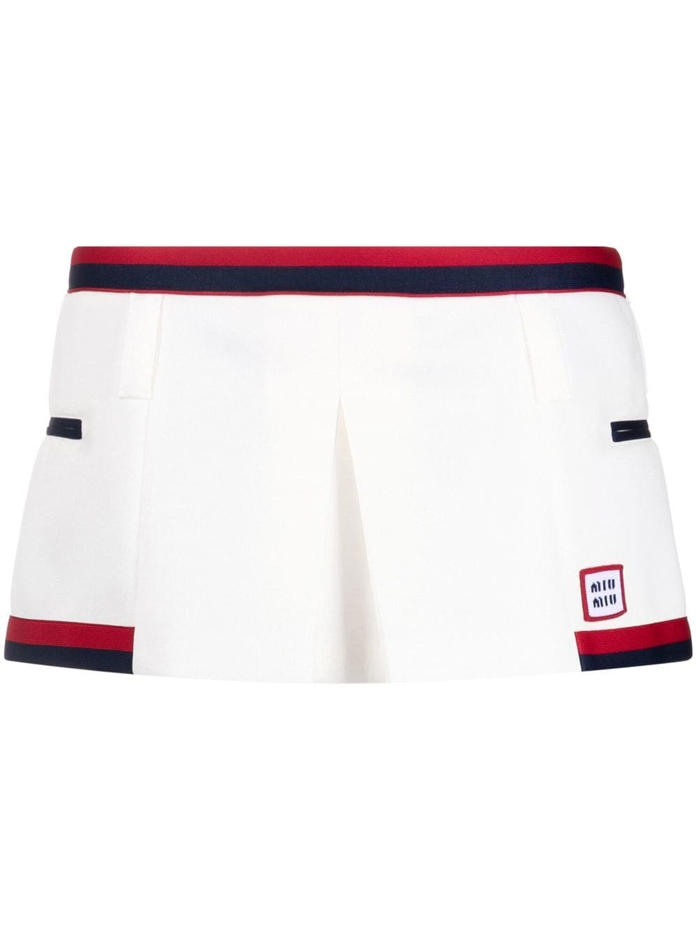 Miu Miu logo-embroidered mini skirt - White von Miu Miu