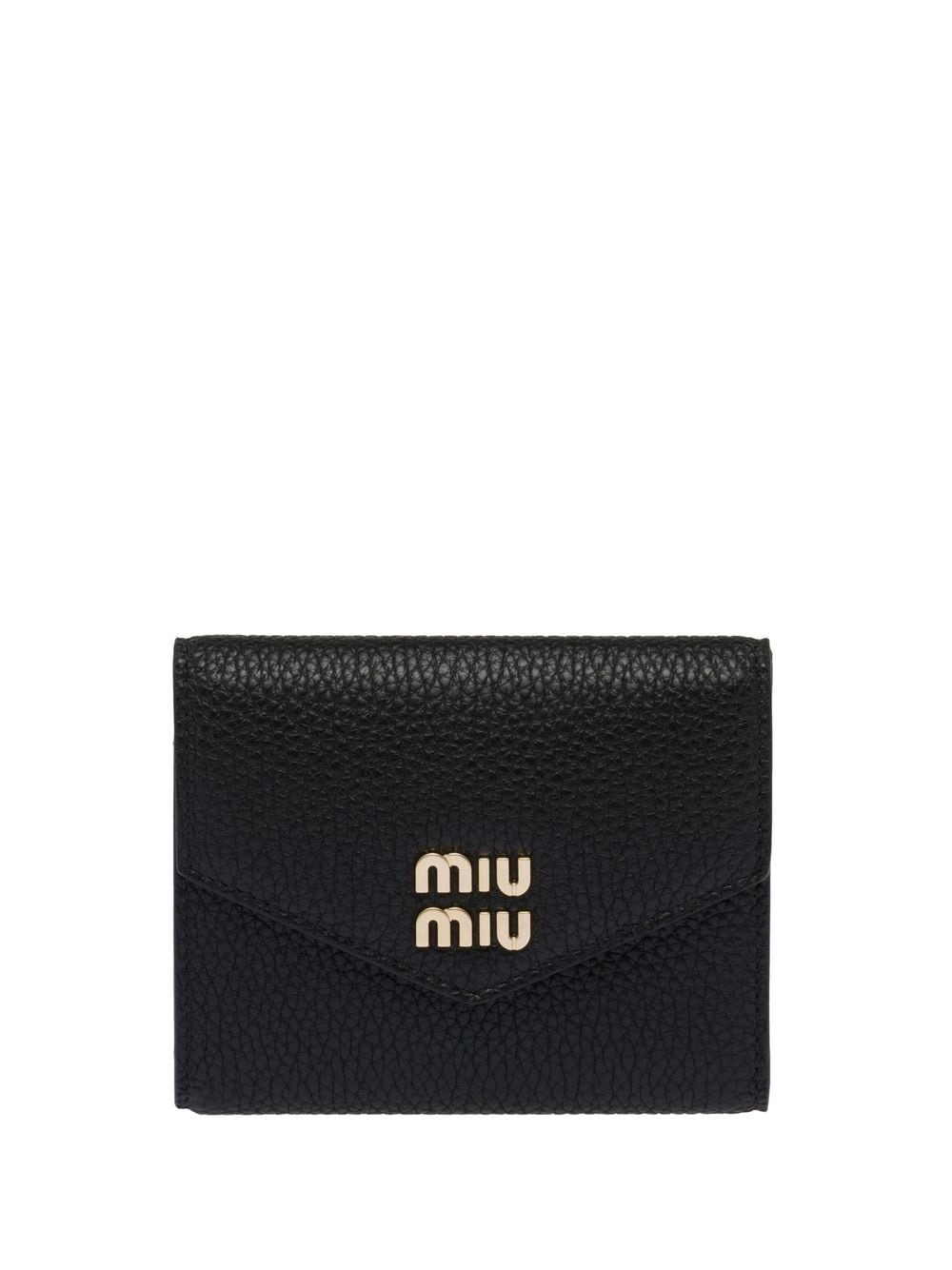 Miu Miu logo-lettering compact wallet - Black von Miu Miu