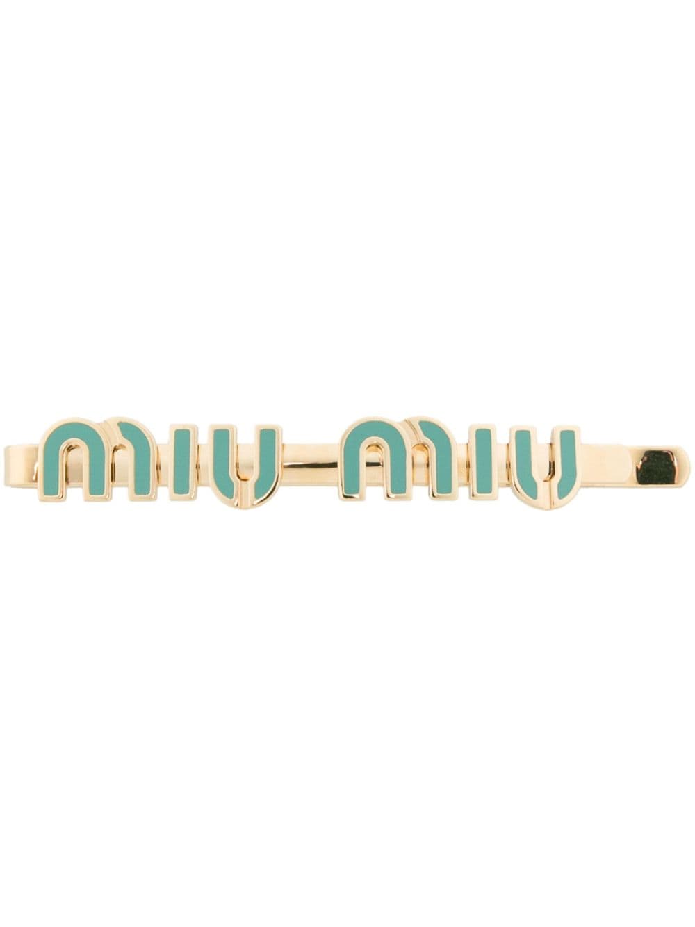 Miu Miu logo-lettering hair clip - Gold von Miu Miu