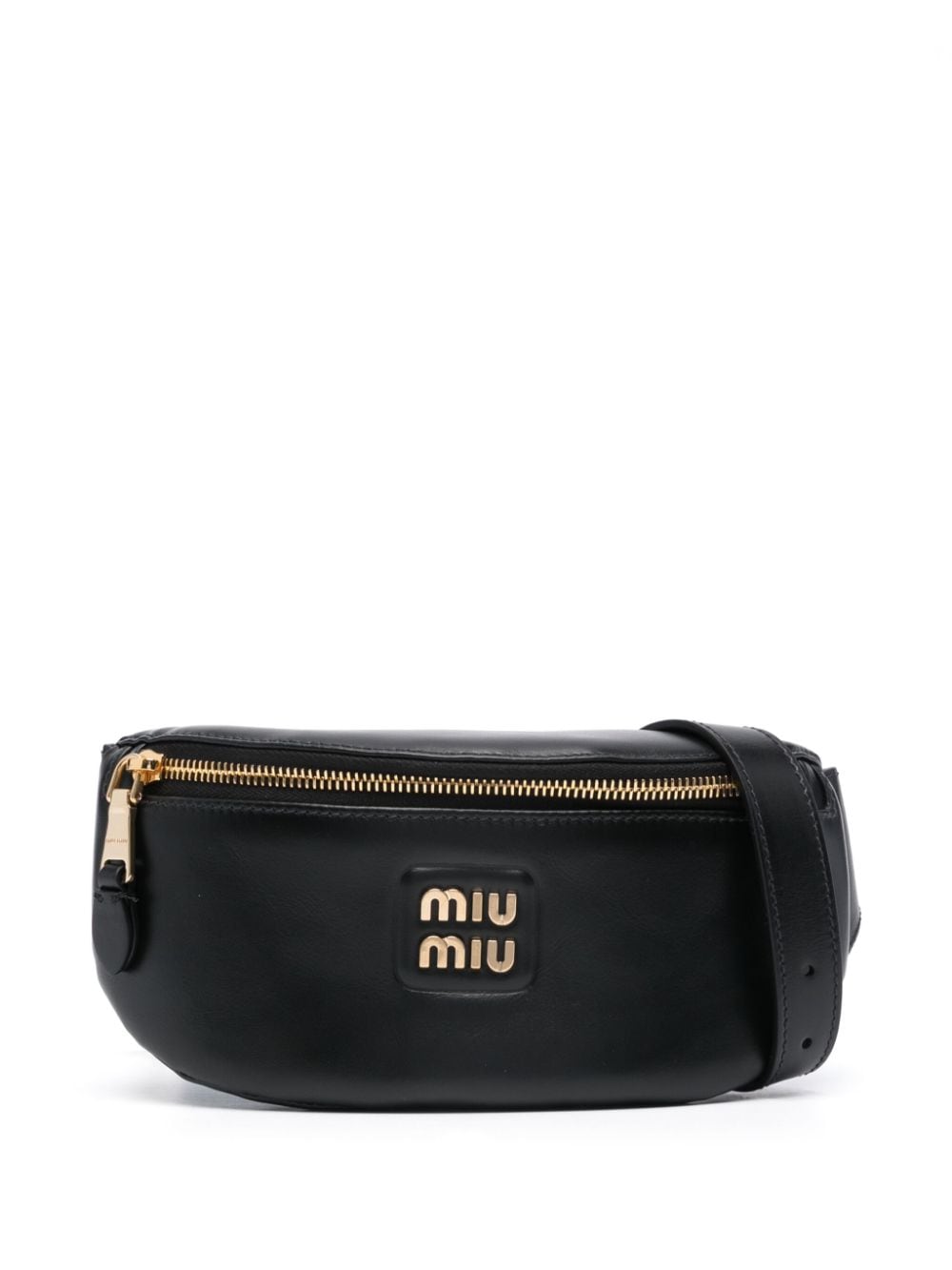 Miu Miu logo-lettering leather belt bag - Black von Miu Miu